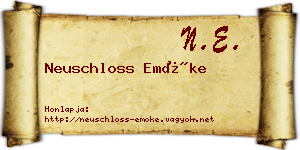Neuschloss Emőke névjegykártya