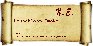 Neuschloss Emőke névjegykártya